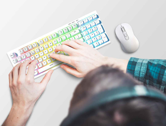 Wyeflow Wireless Gaming RGB Backlit Keyboard - White