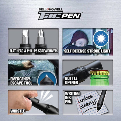 Multi Functional Tac Pen 9 in 1 High Grade Aluminium With Wallet Card - 2 pack
