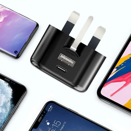 Fast PD Charger Dual USB Charging Adapter For iPhone Samsung Universal UK PLUG