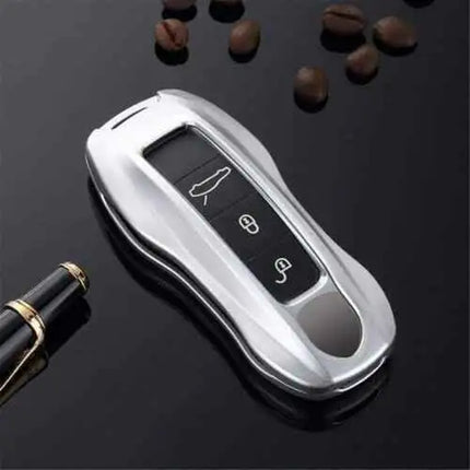 Premium Porsche Key Protector Case/Fob Fits 911 / Carrera / 918 / Cayenne Silver