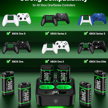 Xbox One/Series X|S Controller Rechargeable Battery Pack 6x3600mWh High Capacity