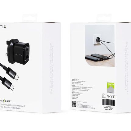 WYEFLUX Single USB-C Charging Kit with USB-C to USB-C Cable (Gan III)