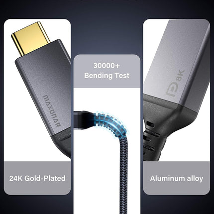USB C to DisplayPort Adapter 8K@60Hz Thunderbolt 3 to DP Adapter HBR3 Mac & Win