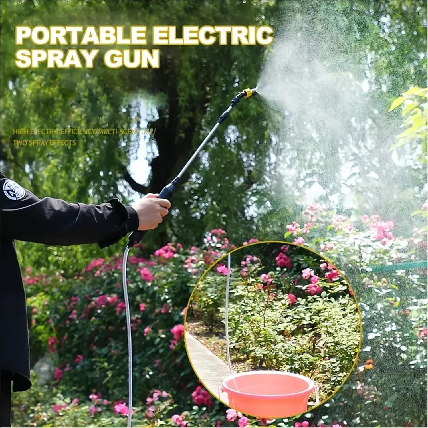 Garden Electric Sprayer Battery Powered Watering Wand Automatic Pumping Sprayer