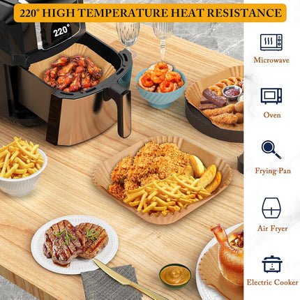 20cm Air Fryer Liners Disposable Non-Stick Parchment Paper Compatible Ninja etc