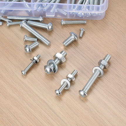 1080 Piece Metric Screws Nuts and Washers Assortment Kit M3 M4 M5 M6 Zinc Plated