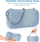 Nintendo Switch Case 13 in 1 Switch Accessories Denim Case with 9 Card Slots