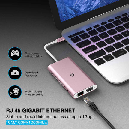 11 in 1 USB Docking Station 4K HDMI 3.5 mm Audio VGA Ethernet 4 USB A USB C