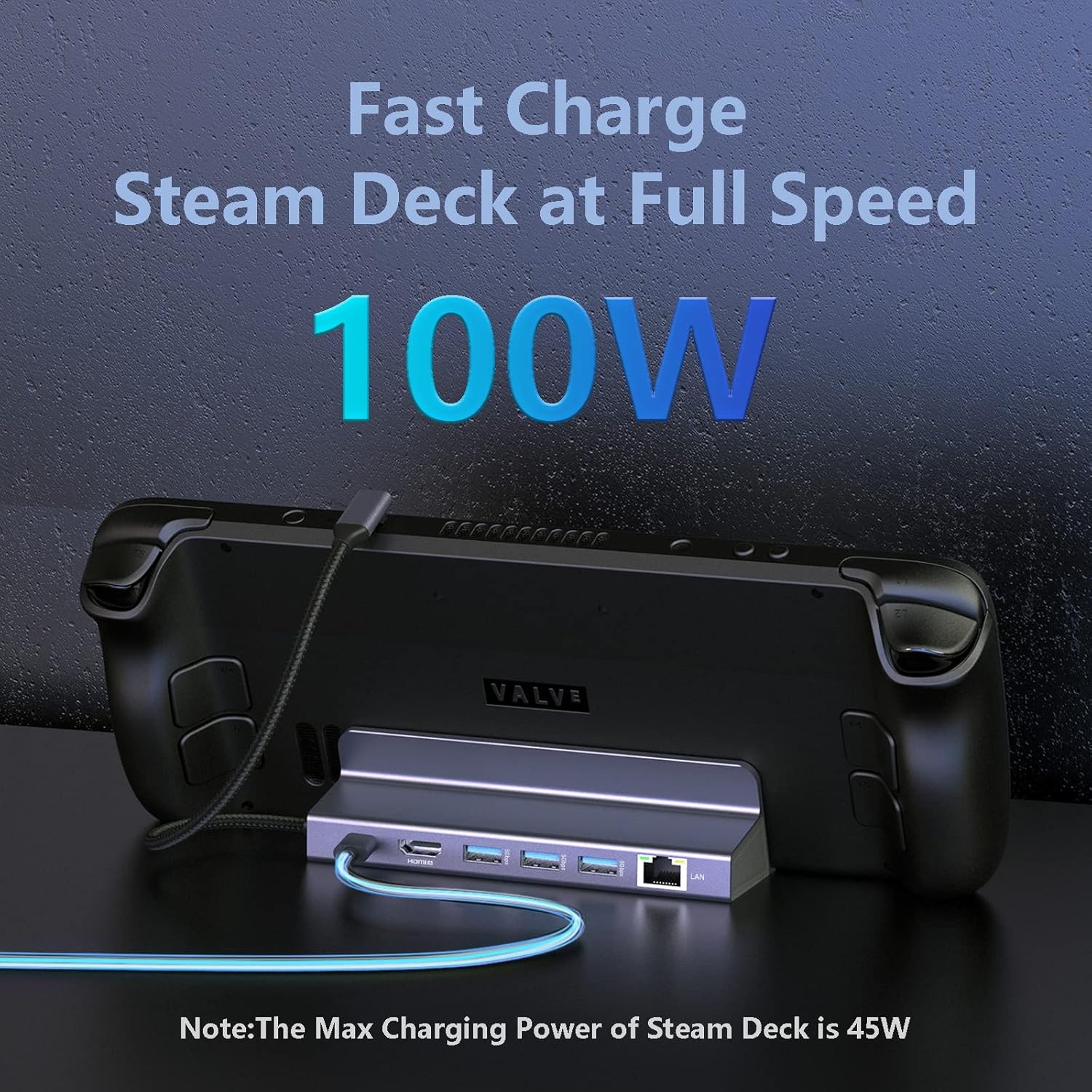 Valve Steam Deck 6-in-1 Charging Docking Station 4k HDMI TV Monitor Adapter