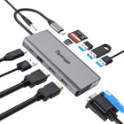 USB C Docking Station 12 in 1 Hub Triple Display Laptop Dock With HDMI USB VGA