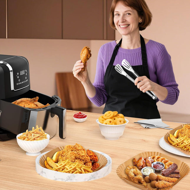 20cm Air Fryer Liners Disposable Non-Stick Parchment Paper Compatible Ninja etc
