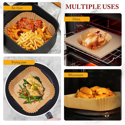 20cm Air Fryer Liners Disposable Non-Stick Parchment Paper Compatible Ninja etc