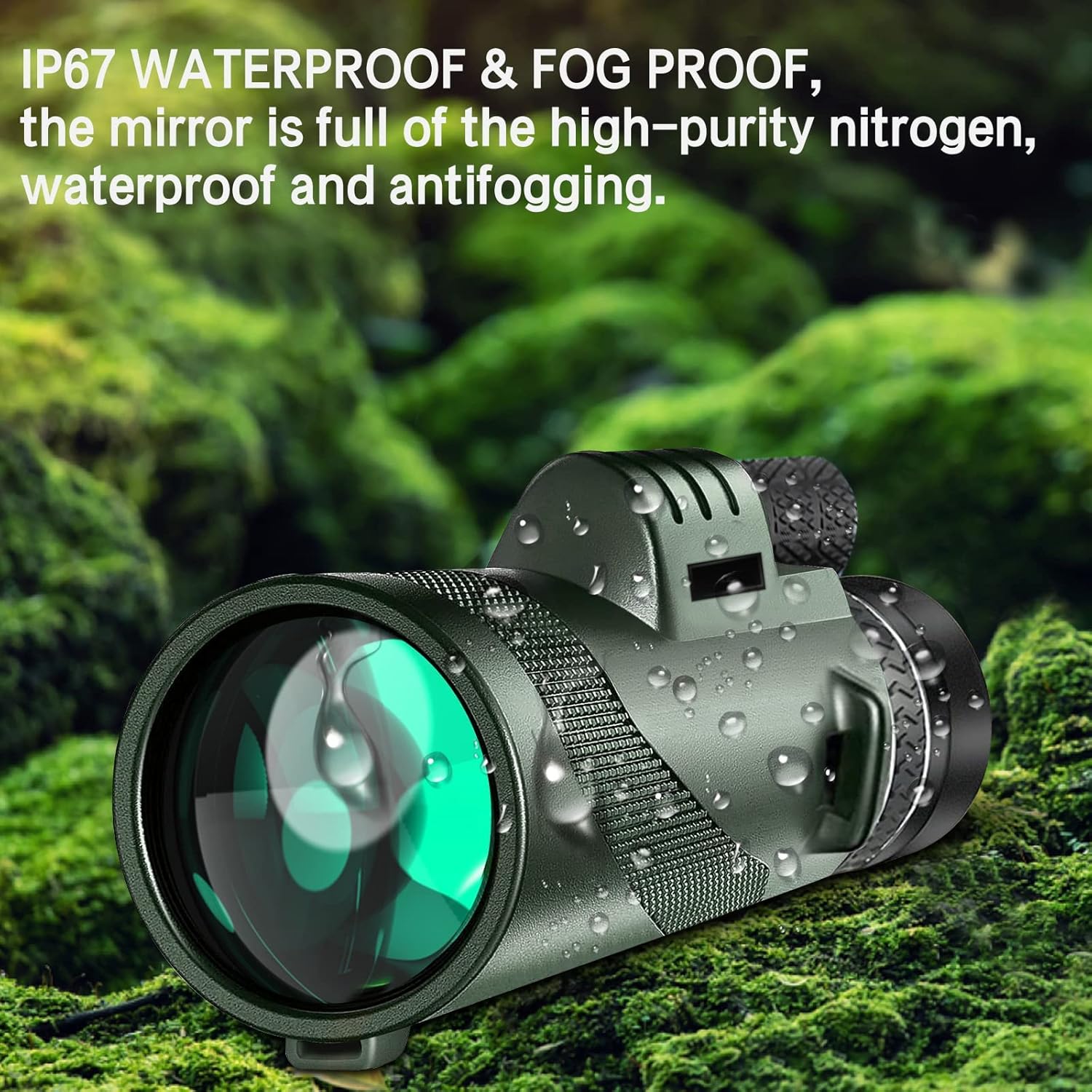 80x100 Monocular-Telescope Low Night Vision High Definition & Smartphone Adapter