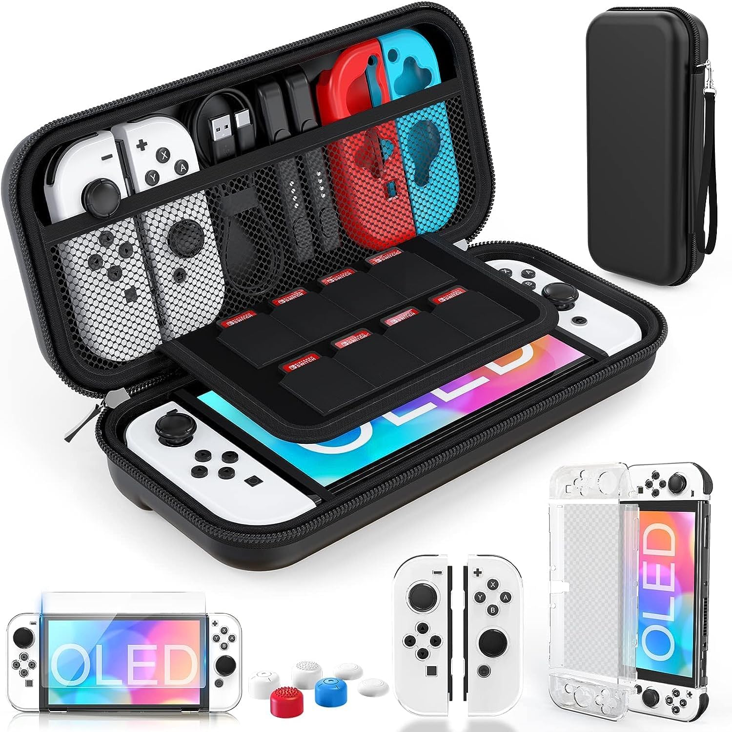 Nintendo Switch Case and Accessories for OLED Switch Case Cover Thumb Grips etc