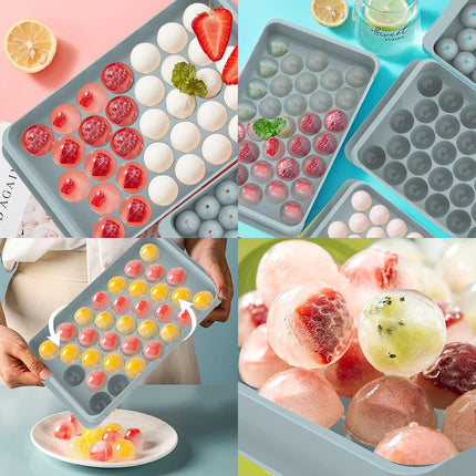 Ice Cube Trays With Container Scoop & Cocktail Book BPA Free Makes 66 Ice Balls