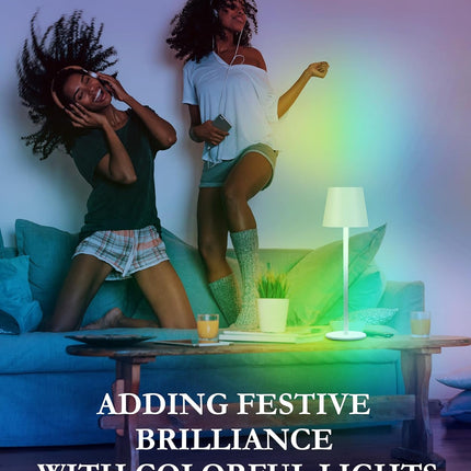 Cordless LED Table Lamp Rechargeable RGB Light Touch Dimmable IP54 White 2 Pack