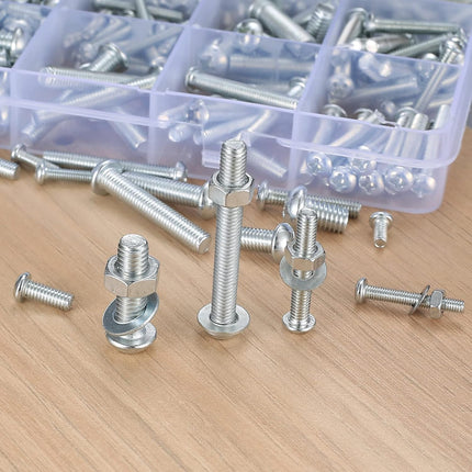 1080 Piece Metric Screws Nuts and Washers Assortment Kit M3 M4 M5 M6 Zinc Plated