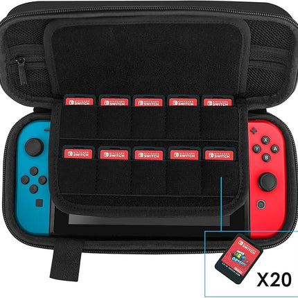 Nintendo Switch Carry Case 20 Game Cartridge Holders Plus Space for Joycons etc