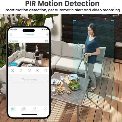 Wi-Fi Security Camera 2K FHD Cloud & SD Storage Motion Detection FREE 64GB Card