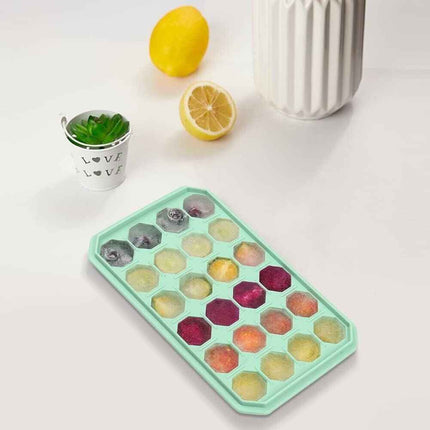Ice Cube Tray with No Spill Lid Easy Release 48 Cubes Whiskey Cocktail