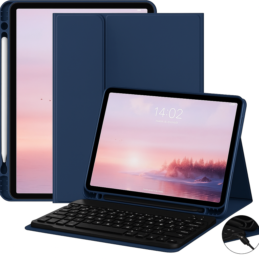 iPad 10th Generation Case 10.9 inch 2022 Stylus Holder with Bluetooth Keyboard