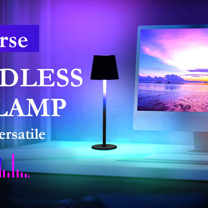 Cordless LED Table Lamp RGB Rechargeable Desk Light IP54 Touch Dimmable 2 Pack