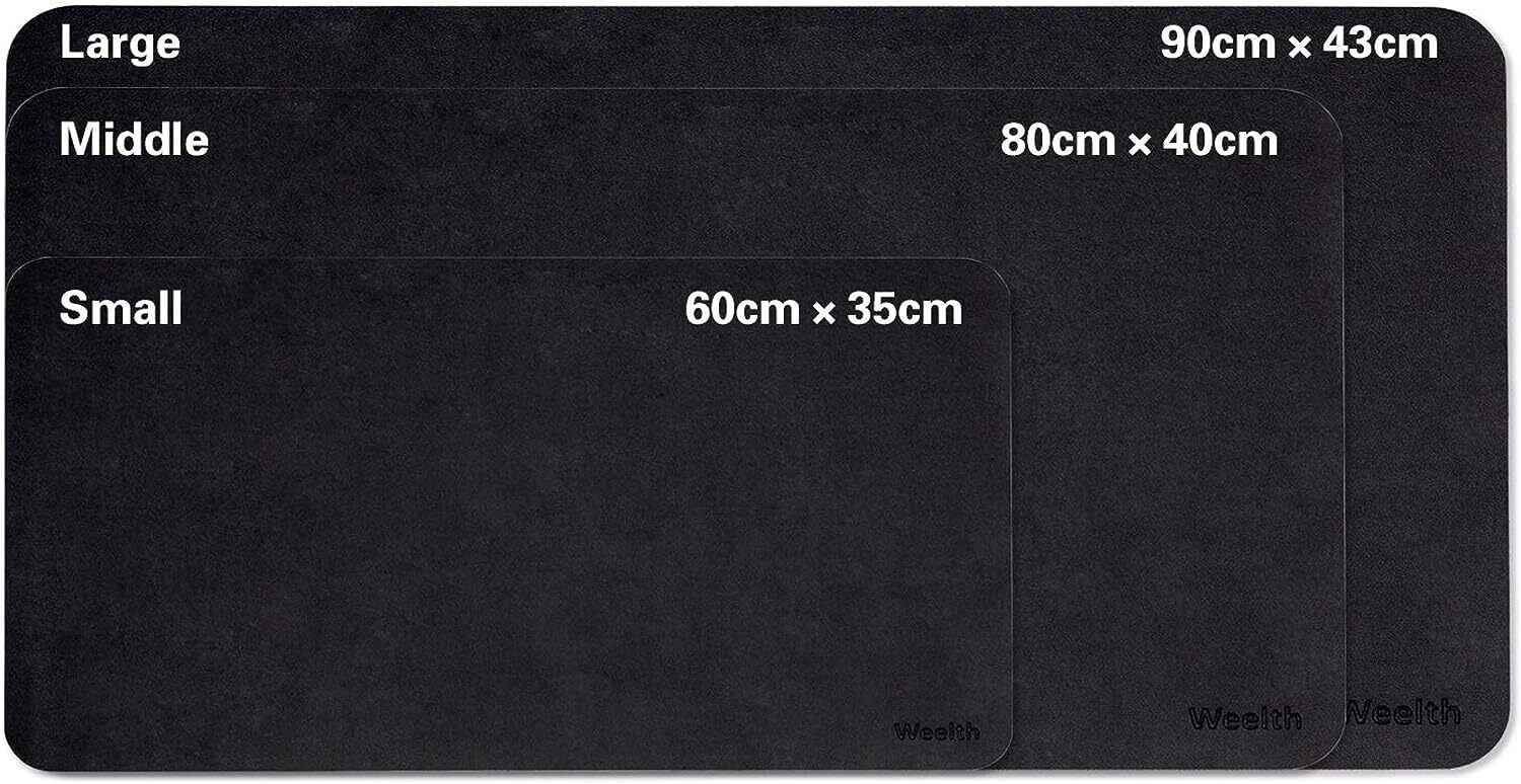 Multifunctional Office Desk Protector Faux Leather, 80cm * 40cm - Black / Red