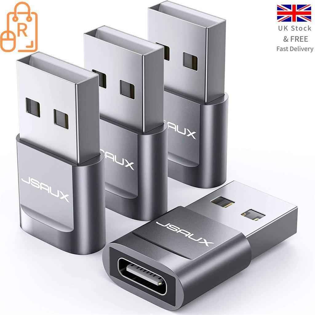 Premium USB Type C Female to USB A Male Adapter Converter Charger - Grey