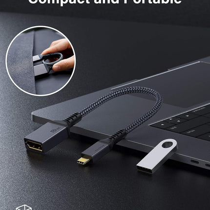 USB C to DisplayPort Adapter 8K@60Hz Thunderbolt 3 to DP Adapter HBR3 Mac & Win