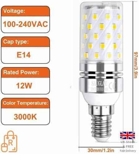 LED Corn Bulbs, E14 Small Edison Screw, 12W, 1200 Lm, 3000K