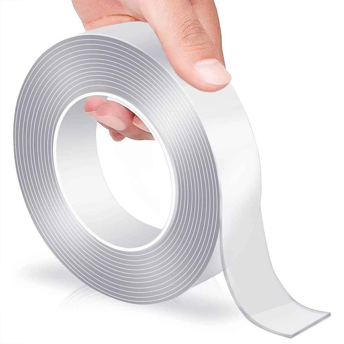NANO TAPE ADHESIVE DOUBLE SIDED STRONG TRACELESS WASHABLE REMOVABLE CLEAR 8m