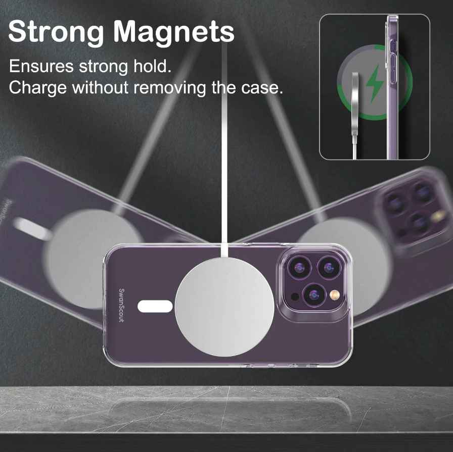 Magnetic Case for iPhone 14 Plus, Compatible with MagSafe, Anti-Yellowing