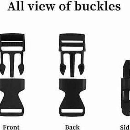 Side Release Buckles Clips for Webbing Strap Squeeze Fasteners Delrin 5 Sizes