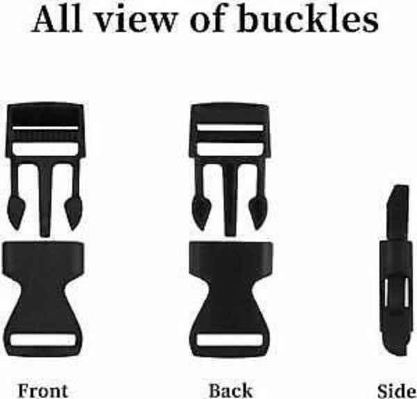 Delrin Side Release Buckles, 5 Sizes, for Webbing DIY Paracord Bracelets, Black