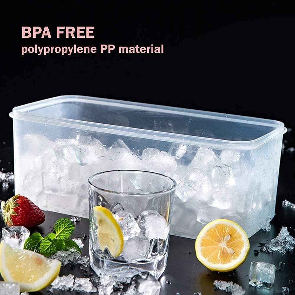 Premium Ice Cube Trays With Air Tight Container and Lid 4 Pack Makes 188 Cubes