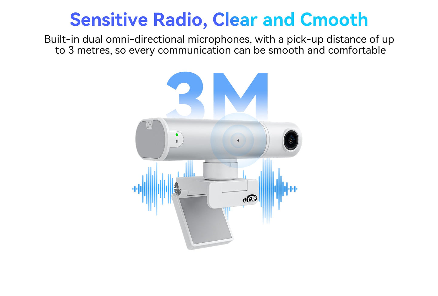 2K Webcam AI Tracking Auto Framing Gesture Control Noise-Canceling Microphones