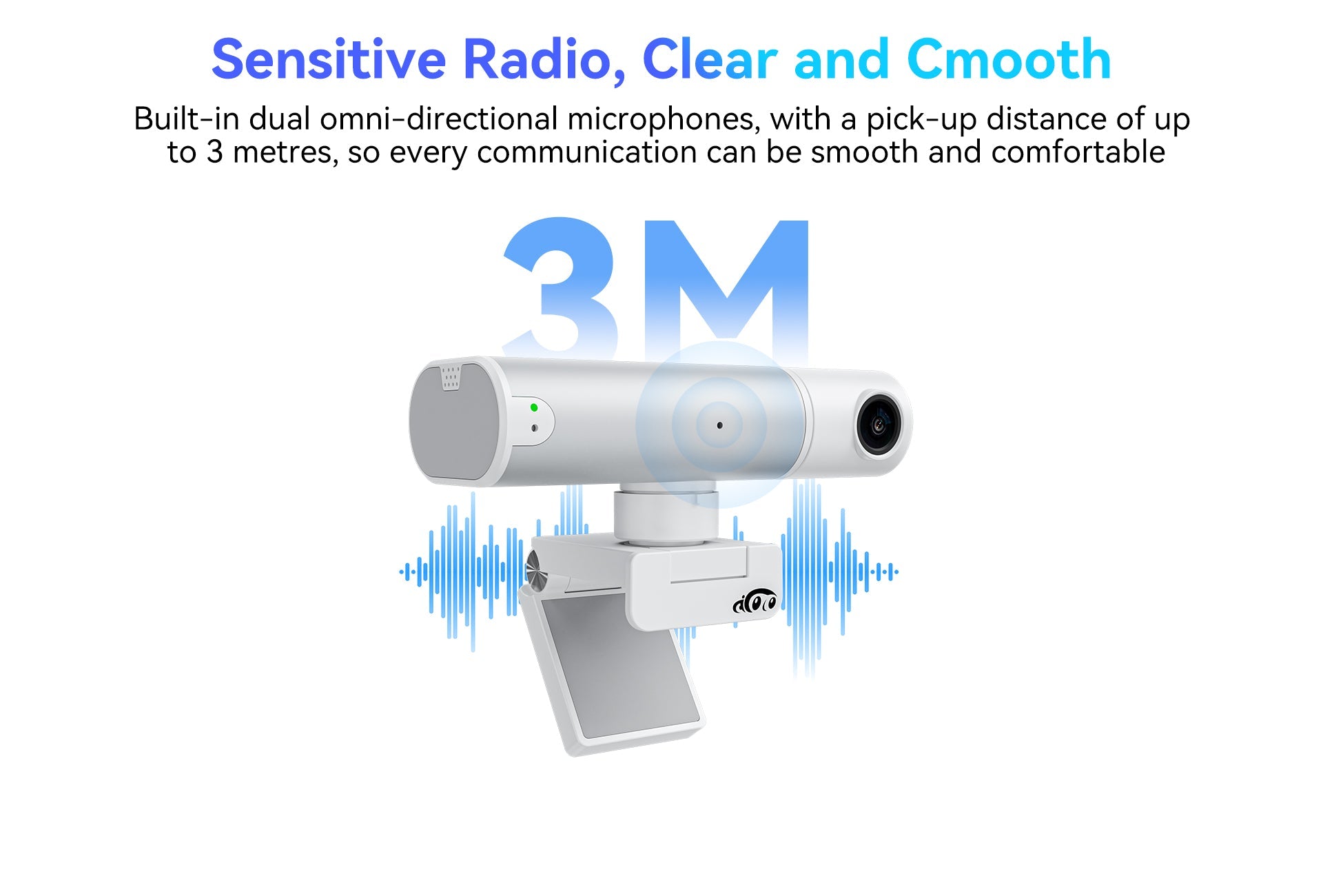 2K Webcam AI Tracking Auto Framing Gesture Control Noise-Canceling Microphones