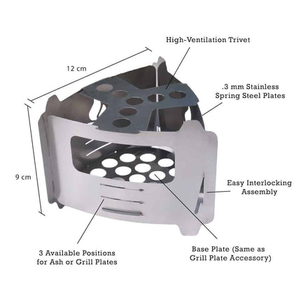 BE Bushbox Ultralight Outdoor Pocket Stove