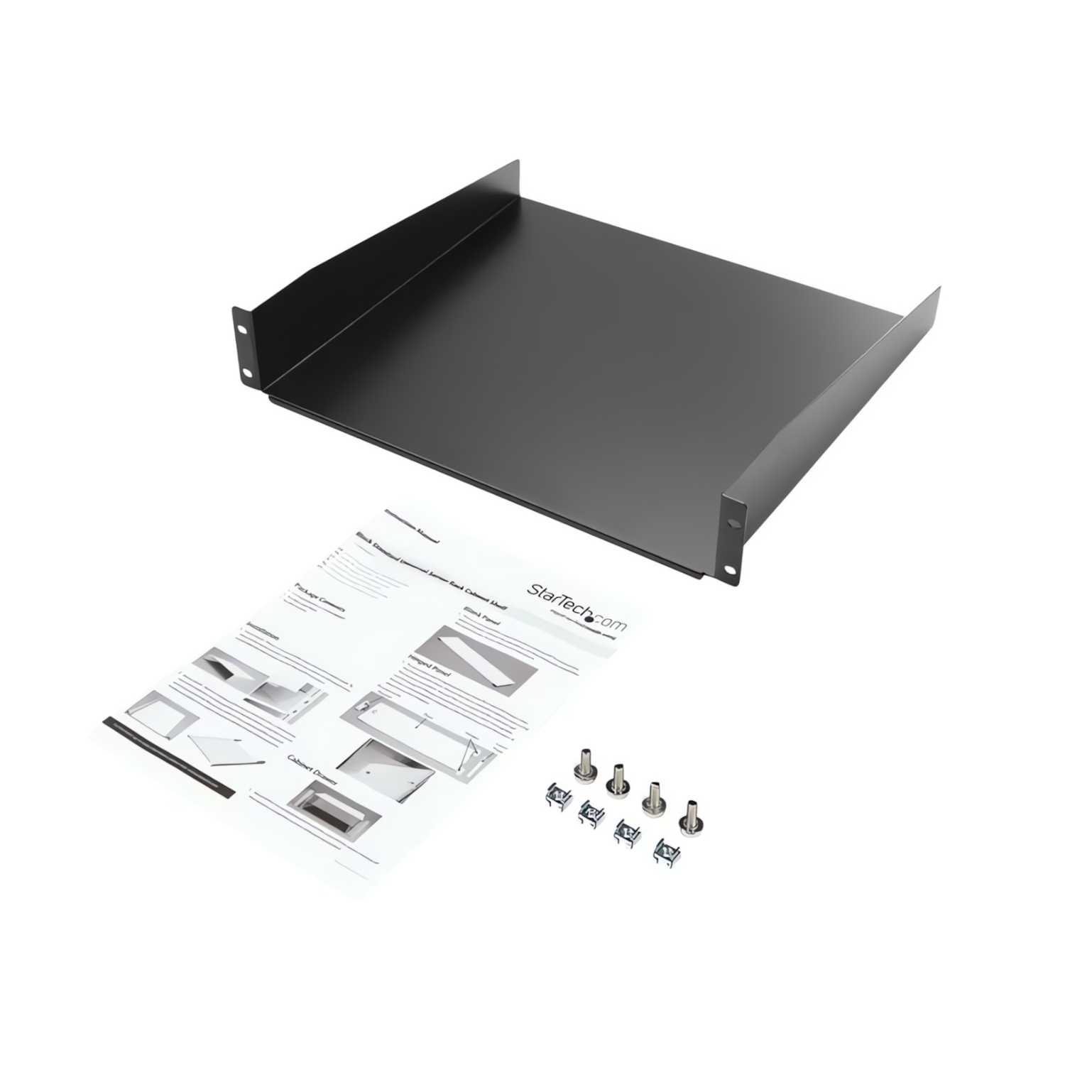 StarTech.com 2U Fixed Server Rack Mount Shelf 16in Deep for 19" Network Rack