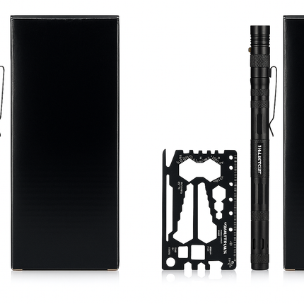 Tac Pen Multi Functional 9 in 1 High Grade Aluminium With Wallet Card Tool 2 pk