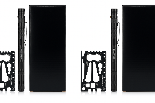 Tac Pen Multi Functional 9 in 1 High Grade Aluminium With Wallet Card Tool 2 pk