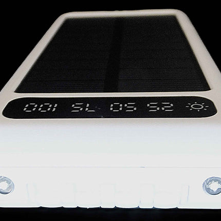 12000mAh Power Bank with Solar Panel Micro USB, iPhone, Type-C, and USB With LED