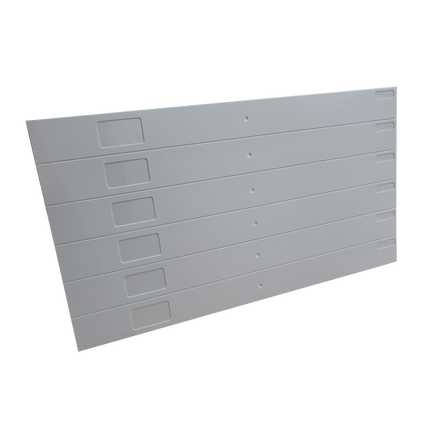 19″ Strip of 6X 1U Blanking Panels Snappable Tool-Free Mounting Black/Grey