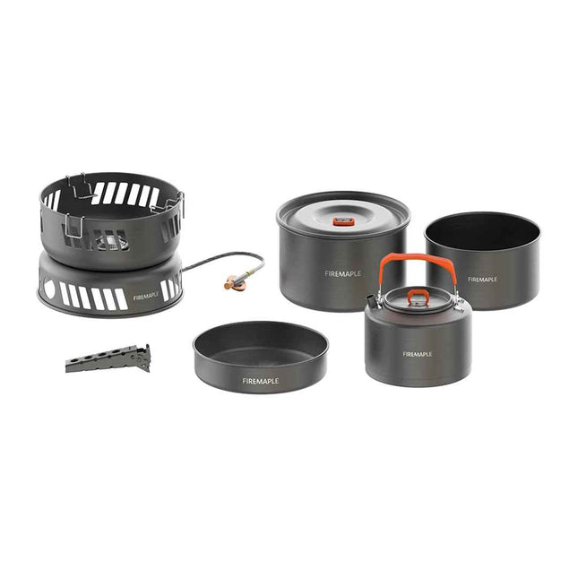 Firemaple Cooking Kit with Pots and Pans With Gas Burner