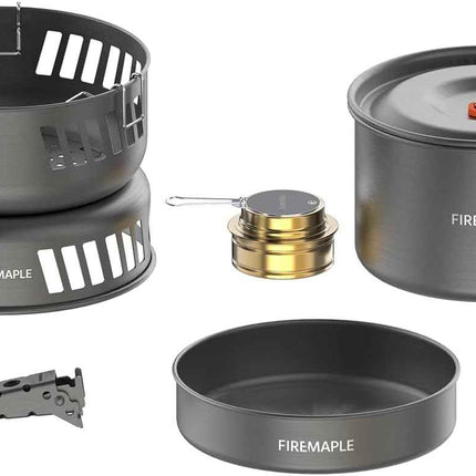 Firemaple Cooking Kit with Pans and Alcohol Burner