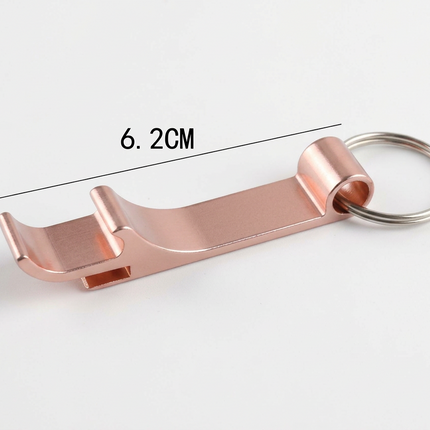 A metallic blue keychain tool with a silver split ring, shown on a white background with dimension lines indicating 6.2 cm in length and 1.