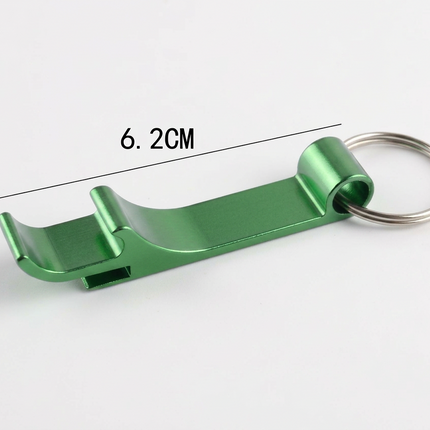 A metallic blue keychain tool with a silver split ring, shown on a white background with dimension lines indicating 6.2 cm in length and 1.