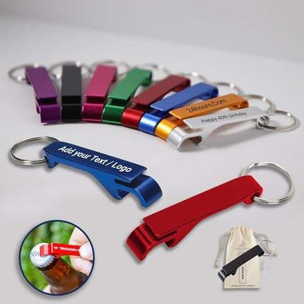Personalised Bottle Opener Keyring Engraved Name Custom Aluminium Beer Gift