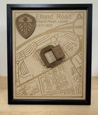 LUFC Elland Road Stadium Print Framed 3D Laser Burned Elland Road Stadium Art