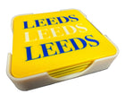 3D Printed Football Coasters Leeds Inspired Square Round Drink Mats Cork Backed